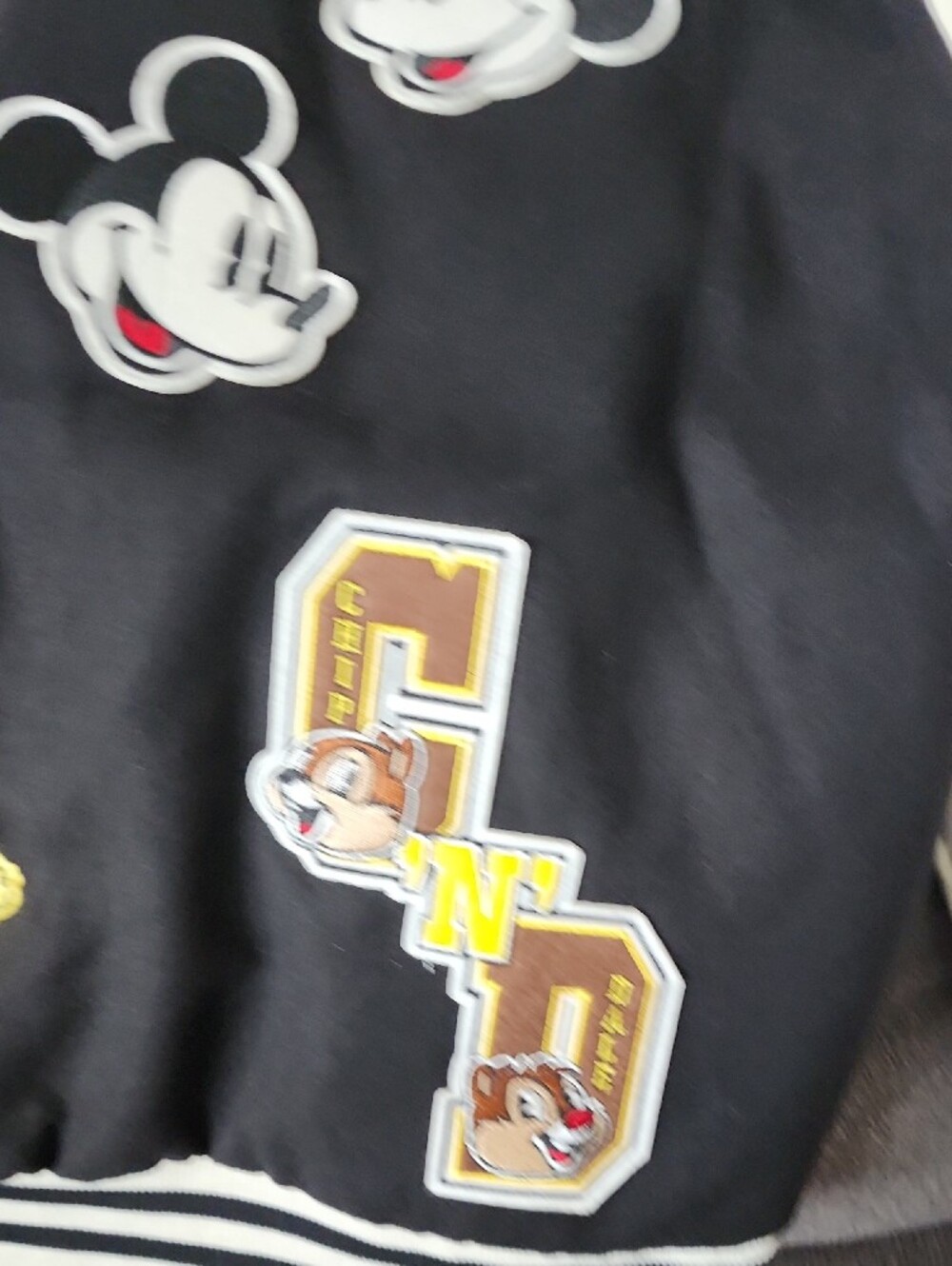 Viral Costco Disney Black and Cream Mickey Varsity Jacket for Men And Women - Picture 9 of 13